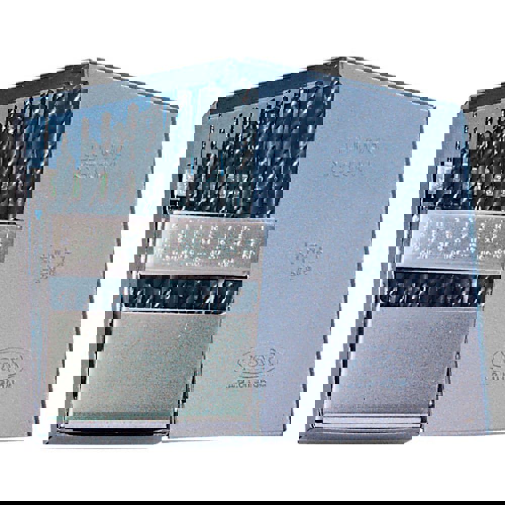 Drill Bit Set: Jobber Length Drill Bits, 15 Pc, 135 °, High Speed Steel